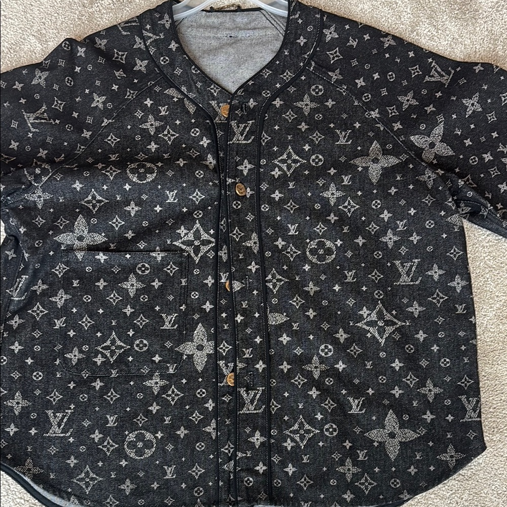 Louis Vuitton Black and Gray Monogram Shirt